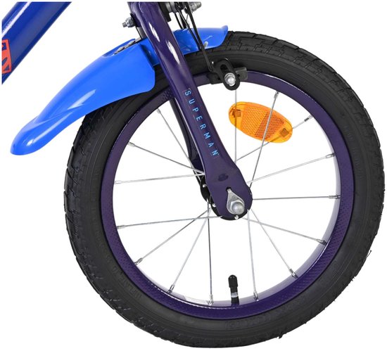 Superman Kinderfiets - Jongens - 14 inch - Blauw - Twee handremmen van Merkloos — afbeelding 4