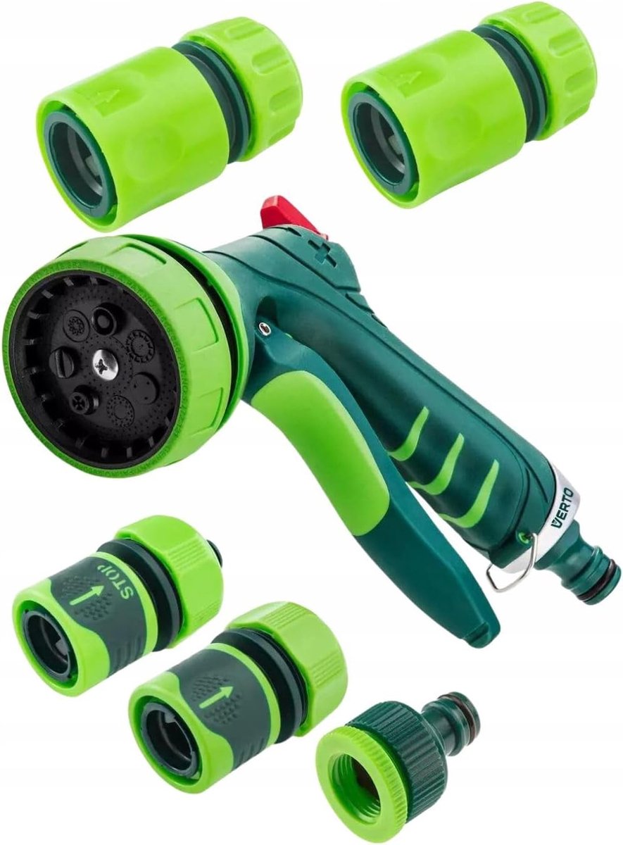 Slanghaspel Set - Tuinslang Compleet - Tuin Bewateren - Inclusief Sproeier - 20 Meter - Groen – foto 5