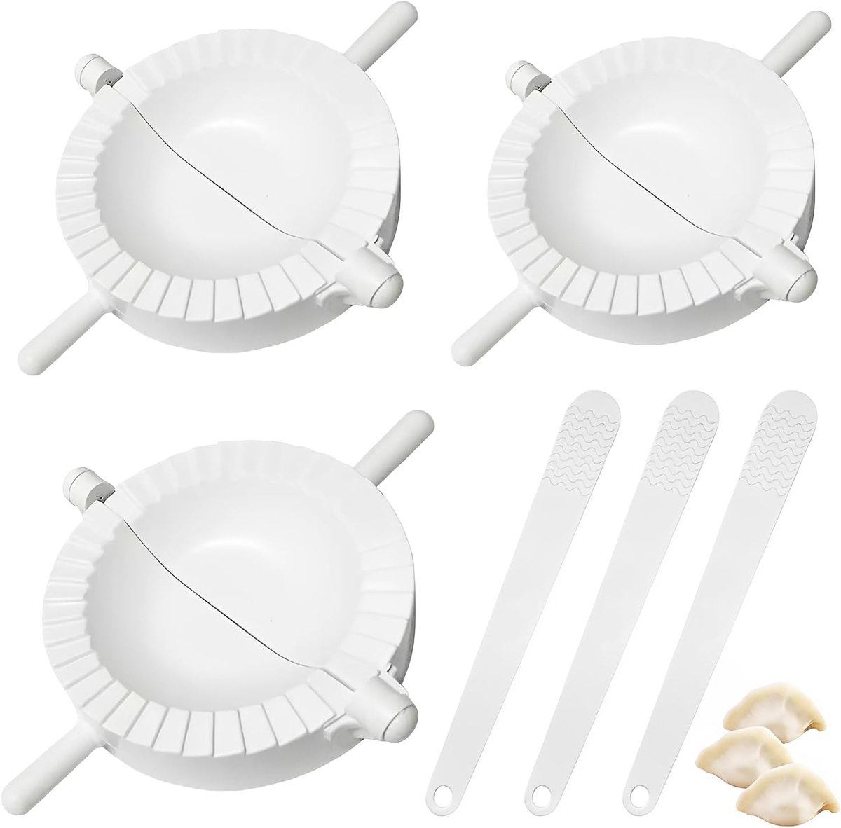 Gnocchi maker, dough press, 3 stuks 10 cm 8 cm 7 cm met 3 lepels ravioli vorm dumpling maker dumpling maker vorm voor ravioli gebakgereedschap