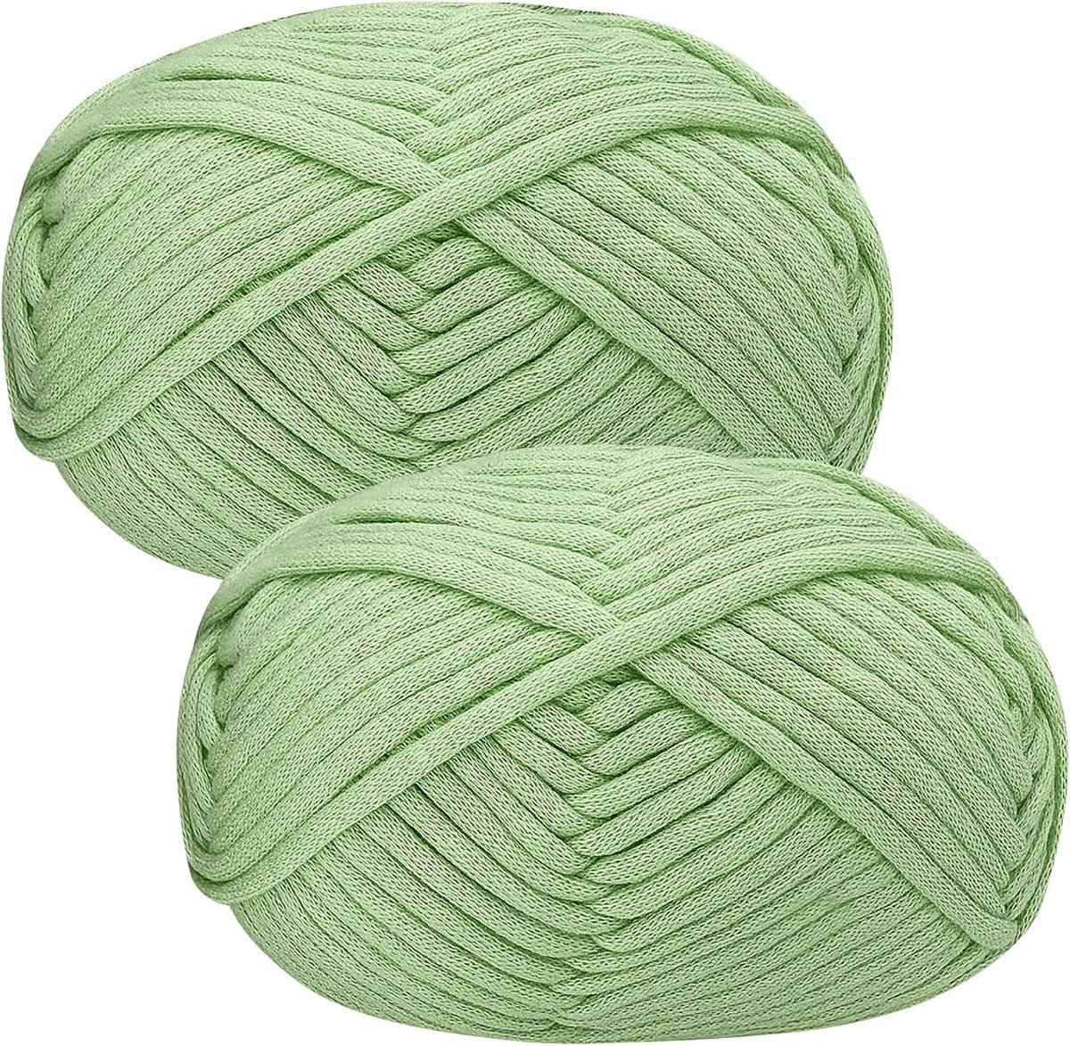 Grof garen om te haken, 2 x 50 g, zachte dikke wol voor beginners en amigurumi-projecten, gemakkelijk te haken, starterskit, saliegroen garen