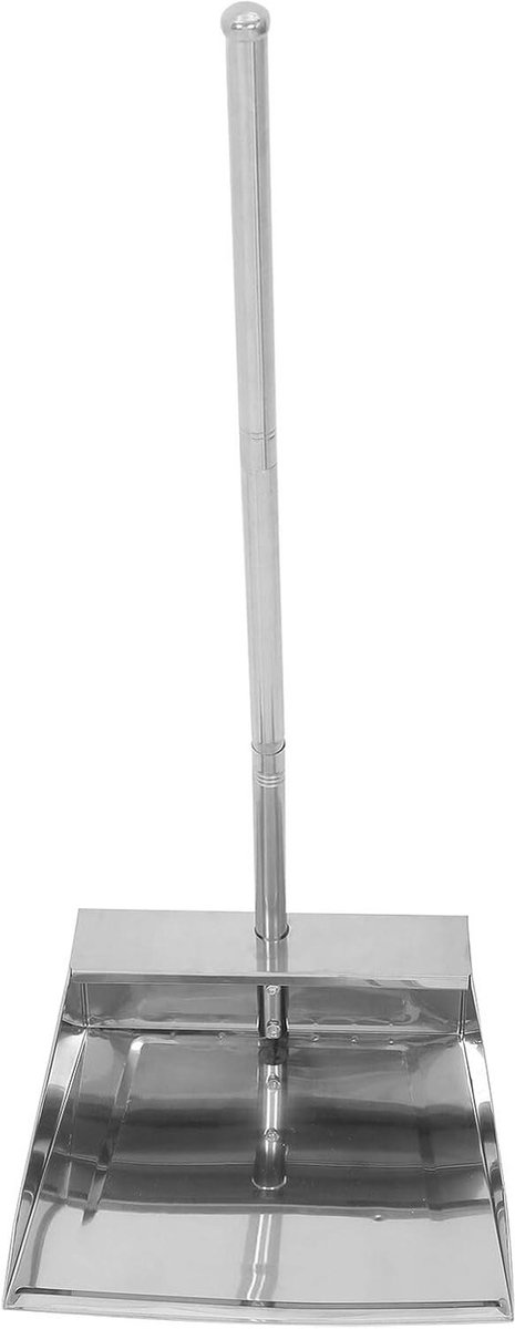 Stofblik Lange Steel - Stoffer Vuilblik - Afval Verzamelen - Naadloos Ontwerp - 73 cm - Zilver