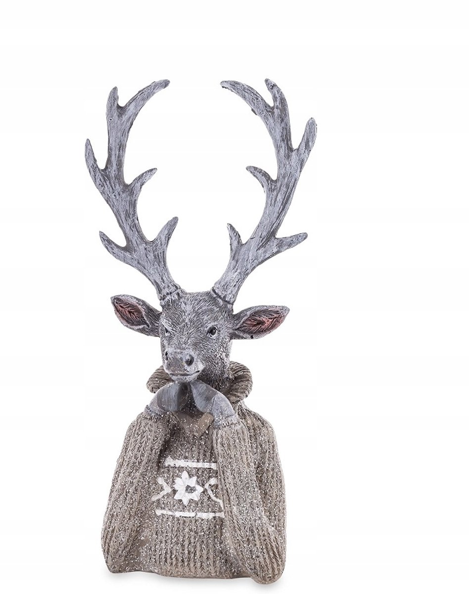Kerst Rendier Beeldje 19,5 cm - Decoratie voor Huis en Kantoor