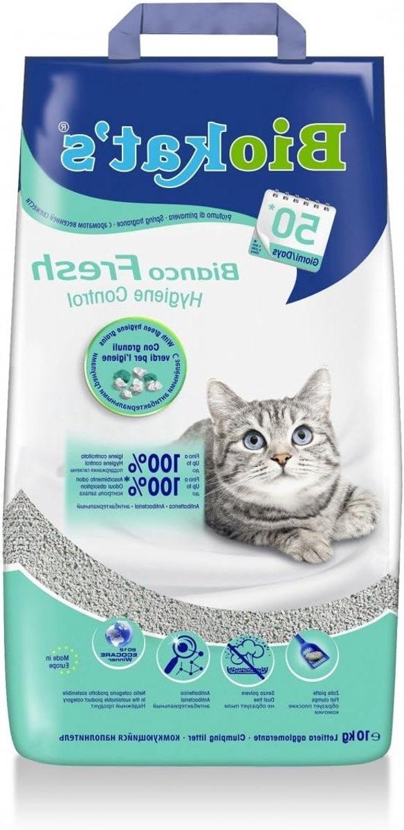 Kattenbakvulling - Kattenzand - Hygiënisch Huisdier - Sterke Klontvorming - 10 kg - Wit
