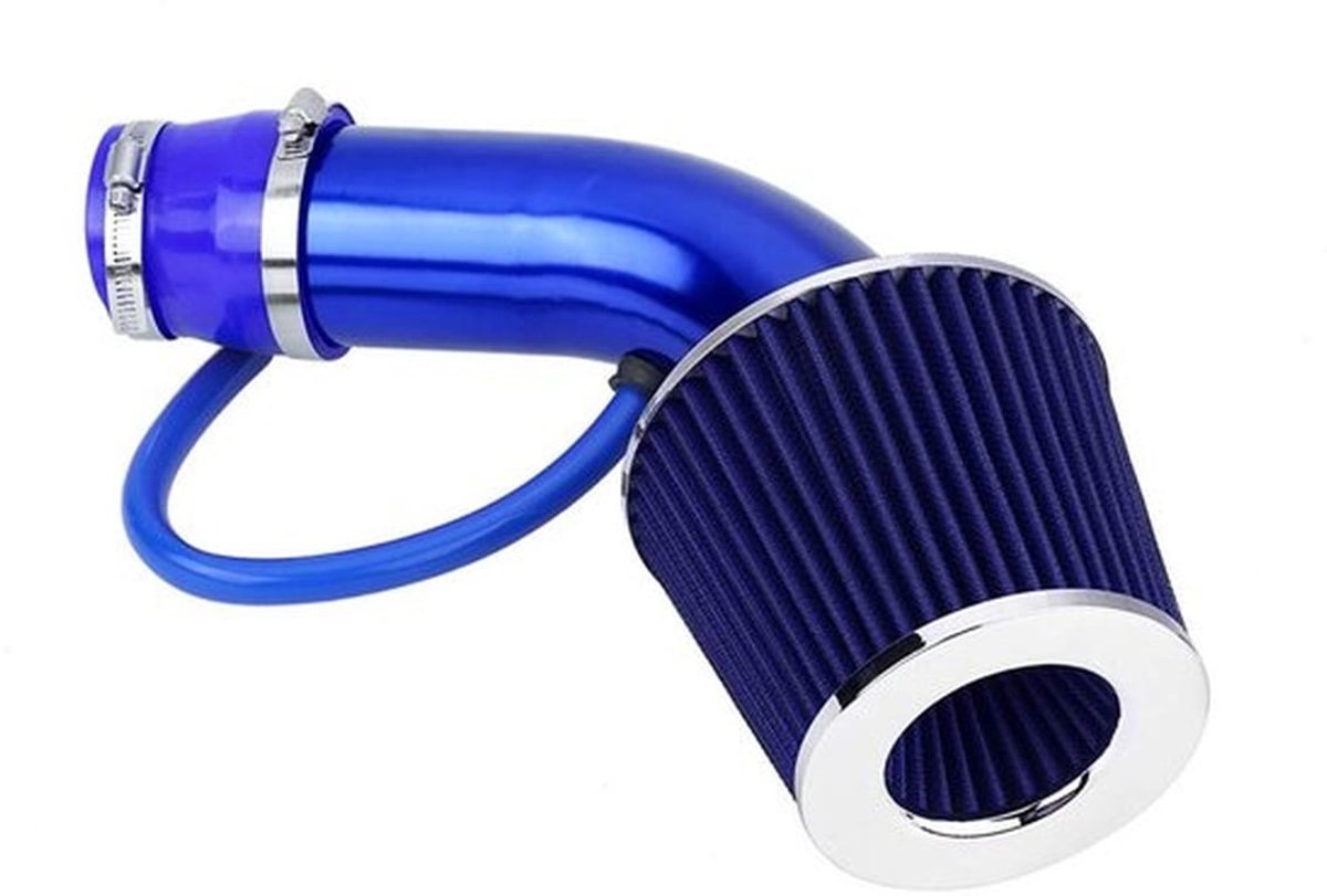 Inductieslang - 3 inch inductieslangset - optimale luchtstroom - blauw - hoogwaardige aluminium - geschikt voor de meeste auto's - 76 mm