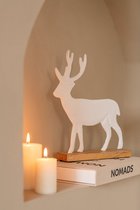 J-Line Hert op voet - aluminium - wit/naturel - large