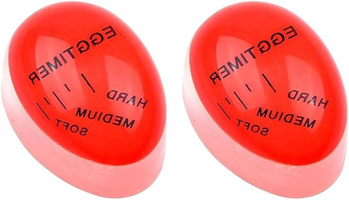 Eiertimers - Kookhulpmiddelen - Eieren Koken - Kleurveranderend - 2 stuks - Rood