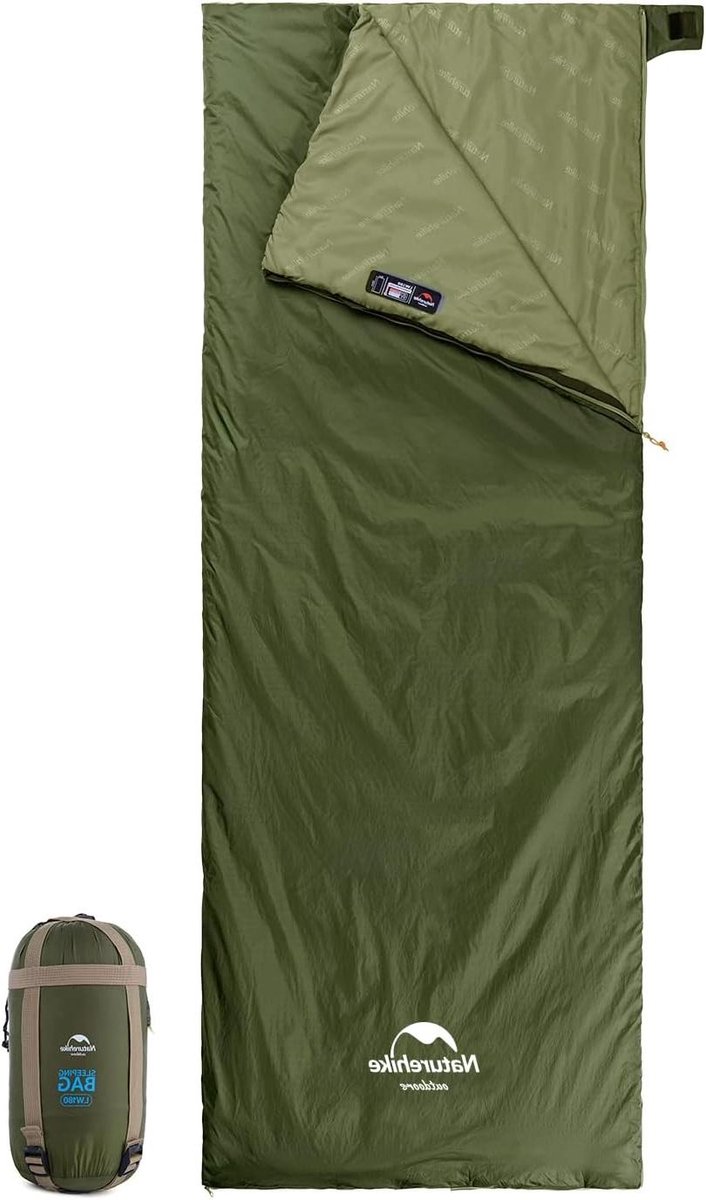Omslagslaapzak - Dekenslaapzak Kamperen - Outdoor Activiteiten - Ultralicht Draagbaar - 205x85cm - Legergroen