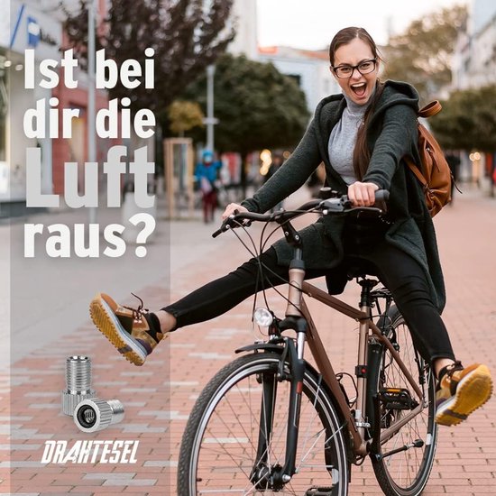 Ventieladapter Fiets - Frans Dunlop - Banden Oppompen - Universele Pasvorm - 2 Stuks - Zilver — afbeelding 3