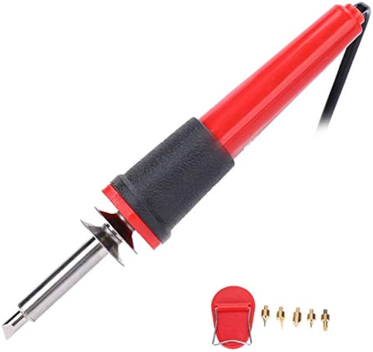 7PCS houtgestookte kit met soldeerbout, 40W houtgestookte pen, professionele gravure elektrisch snijwerk pyrografie gereedschap voor doe het zelf creatie, reliëf snijwerk pyrografie(230V EU)