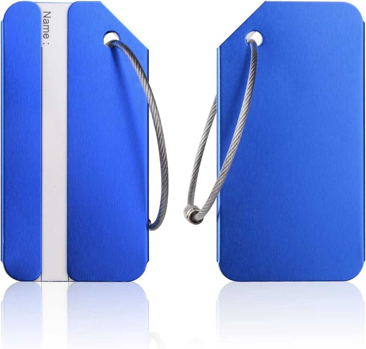 SnelShoppen - Flintronic Bagagelabels - ID-labels voor Koffer - Aluminium Kofferaanhangers met Naamplaatje - Reisaccessoires - 2 Stuks in Diverse Kleu