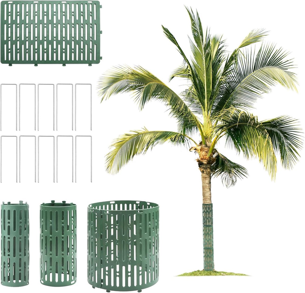 SnelShoppen - 10 Stuks Boom Bescherming 20×30cm, Boomstam Bescherming met 10 U Klemmen, Bescherming Tegen Wildverbiss, Ventilatiegaten, Duurzaam PP Ma