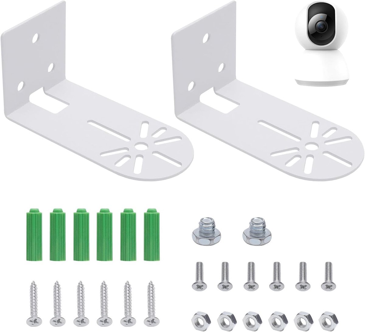 SnelShoppen - 2 Stuks Camera Wandmontage Houders voor Beveiligingscamera's - Plafondmontage Standaard Beugel - Compatibel met Eufy Security Indoor Cam