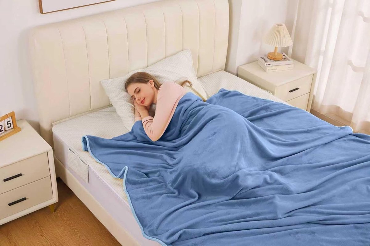 SnelShoppen - Fleece Deken 220 x 240 cm - Zachte Fluwelen Pluche Beddeken voor Cozy Slaapervaring - Gewassen Blauw - Perfect als Sprei, Beddeken of vo