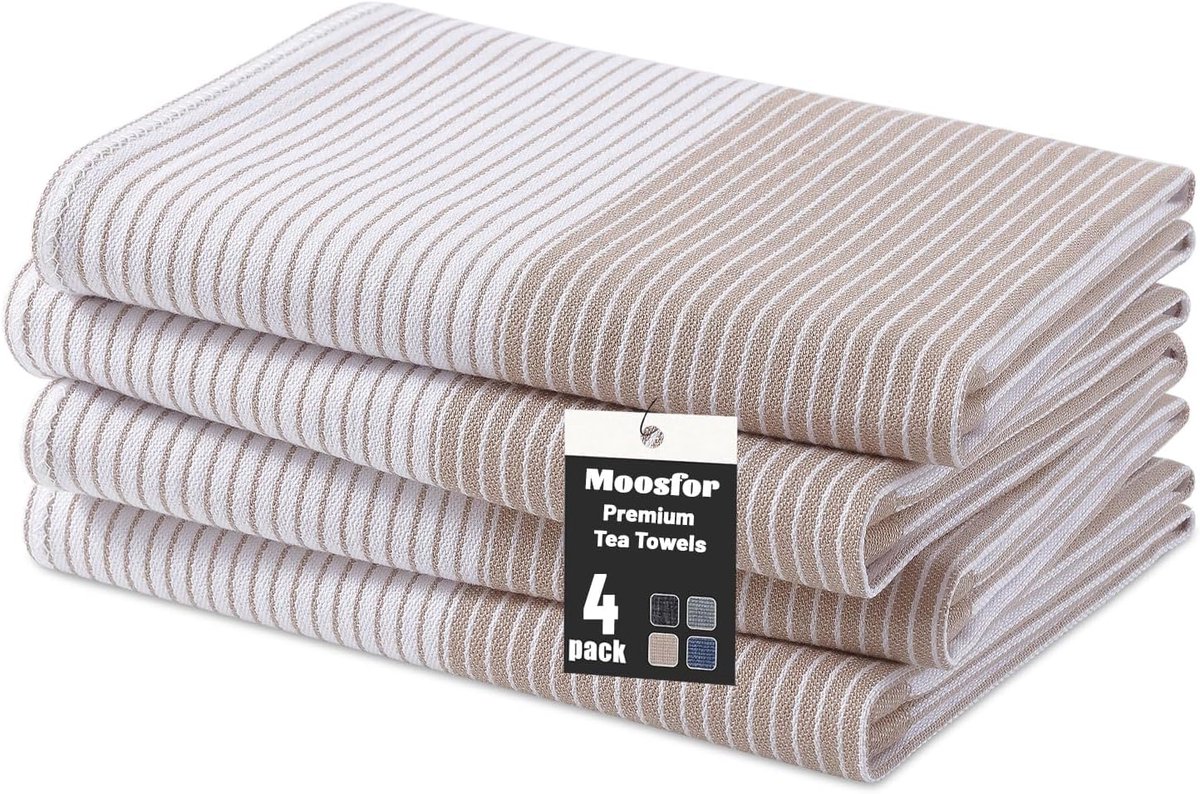 SnelShoppen - Extra grote handdoeken van 100% biologische katoen, zeer absorberend en pluisvrij, sneldrogende keukenhanddoek, premium kwaliteit, 46 x