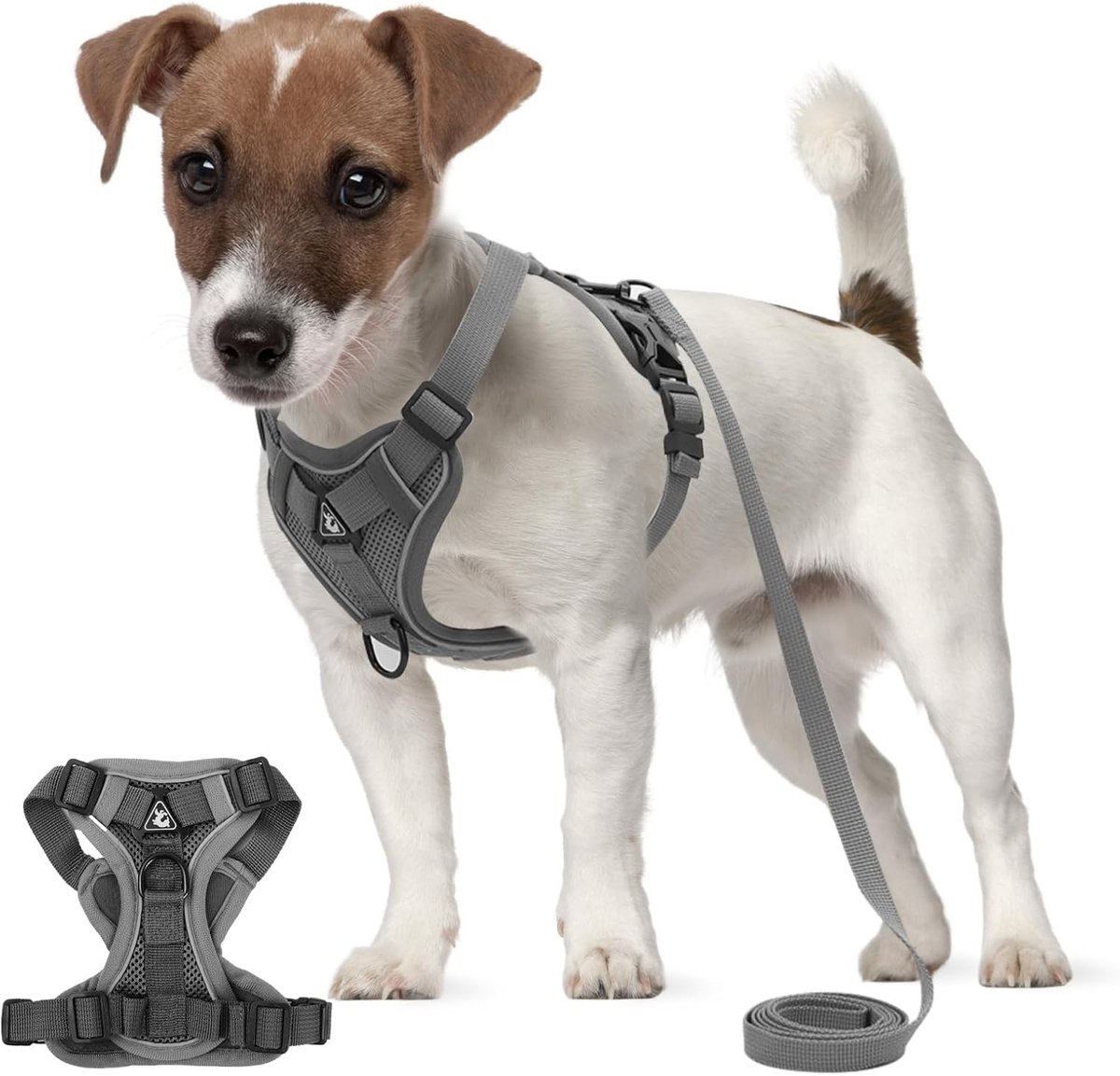Thijox - Hondentuig voor middelgrote en grote honden, ademend, verstelbaar, reflecterend, zacht harnas met 1,5 m riem voor training en wandelen, maat