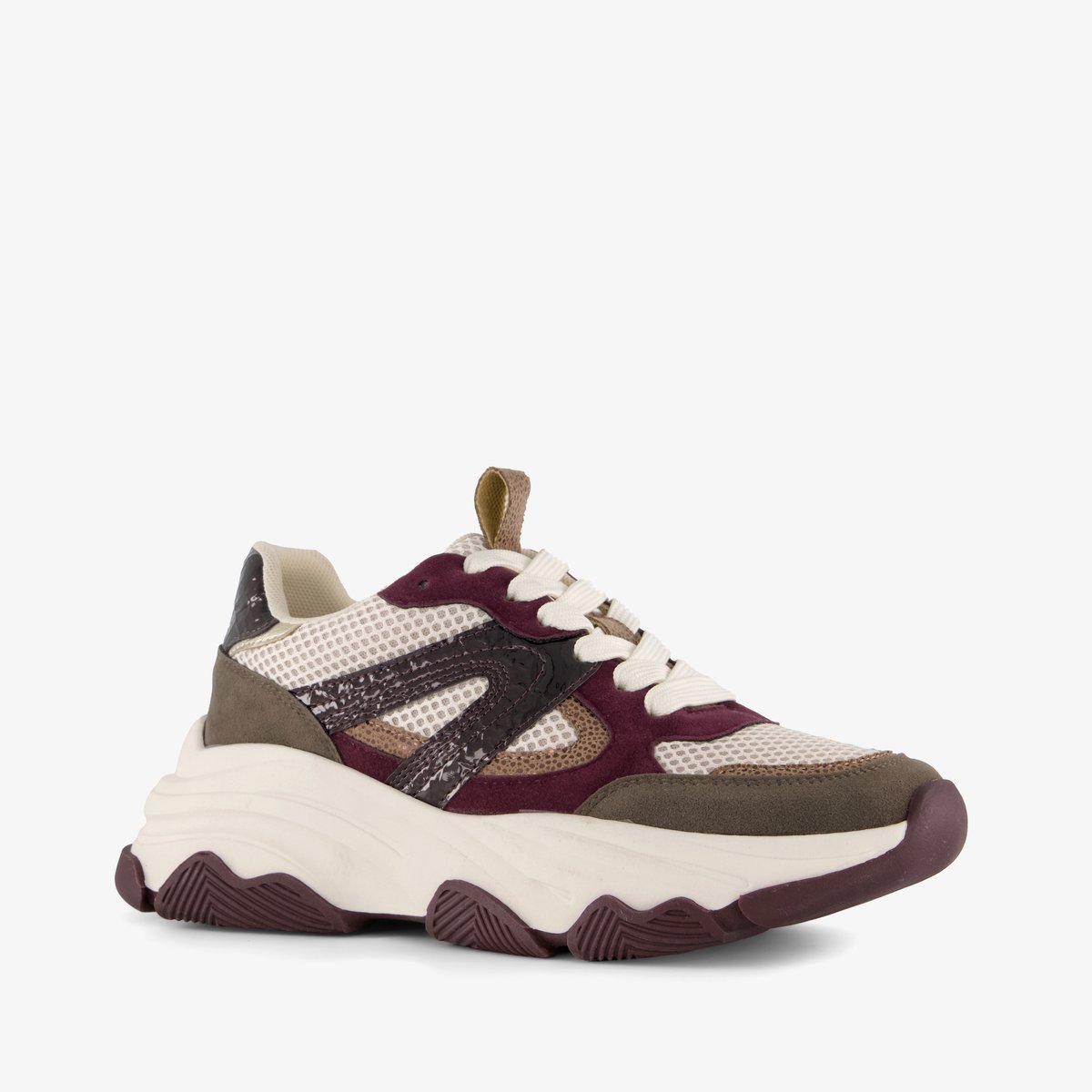 Blue Box dames dad sneakers beige bordeaux - Maat 41 - Uitneembare zool