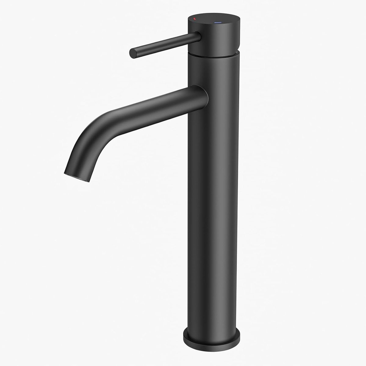 SnelShoppen - Hoge Kwaliteit Badkamerkraan - Zwarte Mengkraan voor Wastafel met Hoge Uitloop van 190mm - RVS, Onderhoudsvriendelijk, Perfect voor Badk