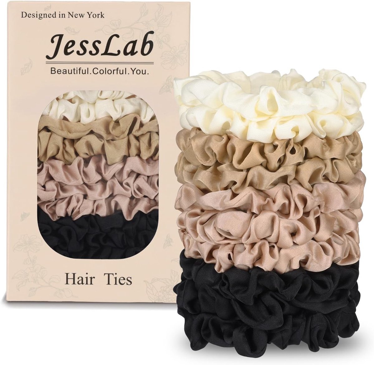 SnelShoppen - Luxe Satijnen Scrunchies Set van 10, Beschadigingsvrije Haarbanden voor Slaap, Ultra-Zacht voor Alle Haartypes, Ideaal voor Feest en Dag