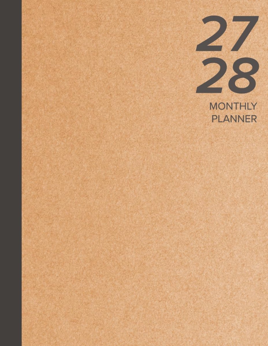 SnelShoppen - 2027-2028 Maandplanner | Dato 2 Jaar Kalender | Groot, Eenvoudige Scheidsrechter | Kraft Bruine Kaft | Perfect voor Organiseren en Plann