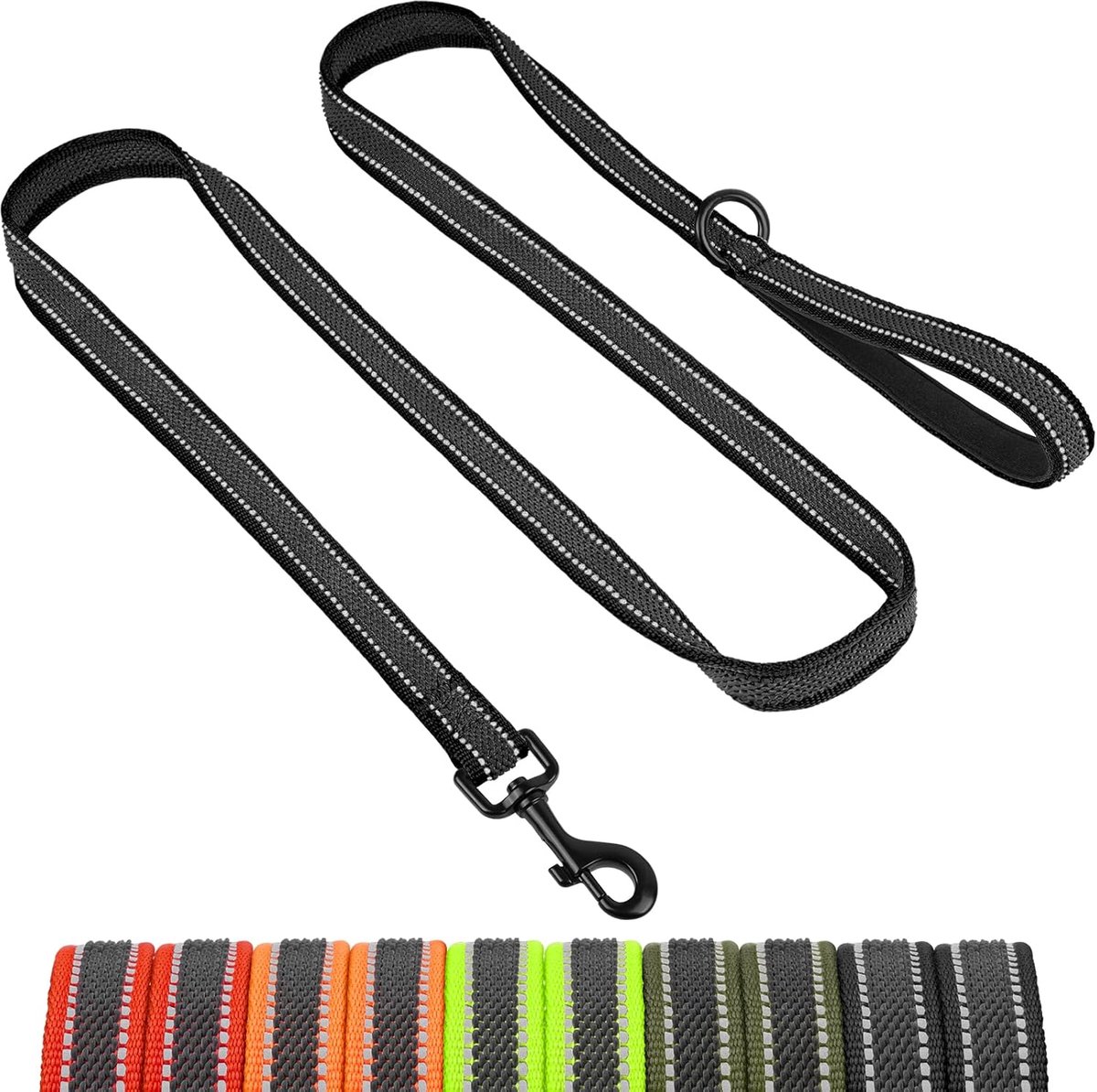 SnelShoppen - Hondenriem voor Kleine, Middelgrote & Grote Honden - 20MM-1M Reflecterende Zachte Handgreep - Duurzaam Nylon - Ideaal voor Wandelen & Tr