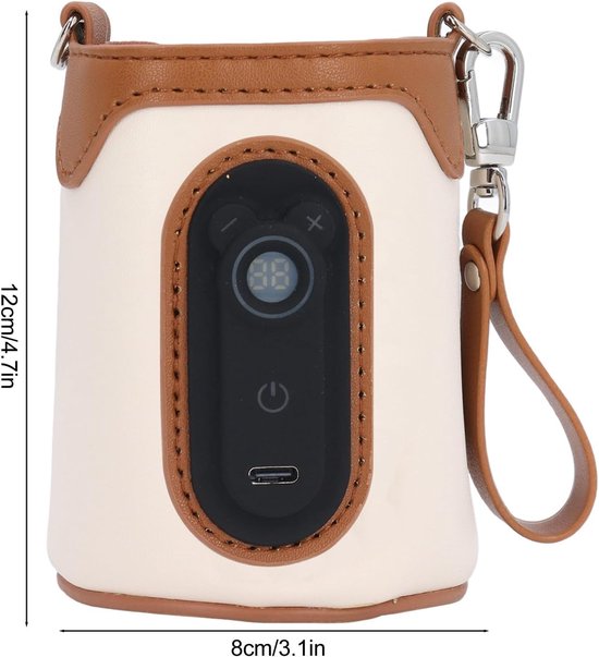 SnelShoppen - Bottle Warmer USB Powered - 26 Gangen Temperatuur Instelbaar - Draagbare Flesverwarmer voor Melk - Ideaal voor Thuis en Reizen (L) — afbeelding 2