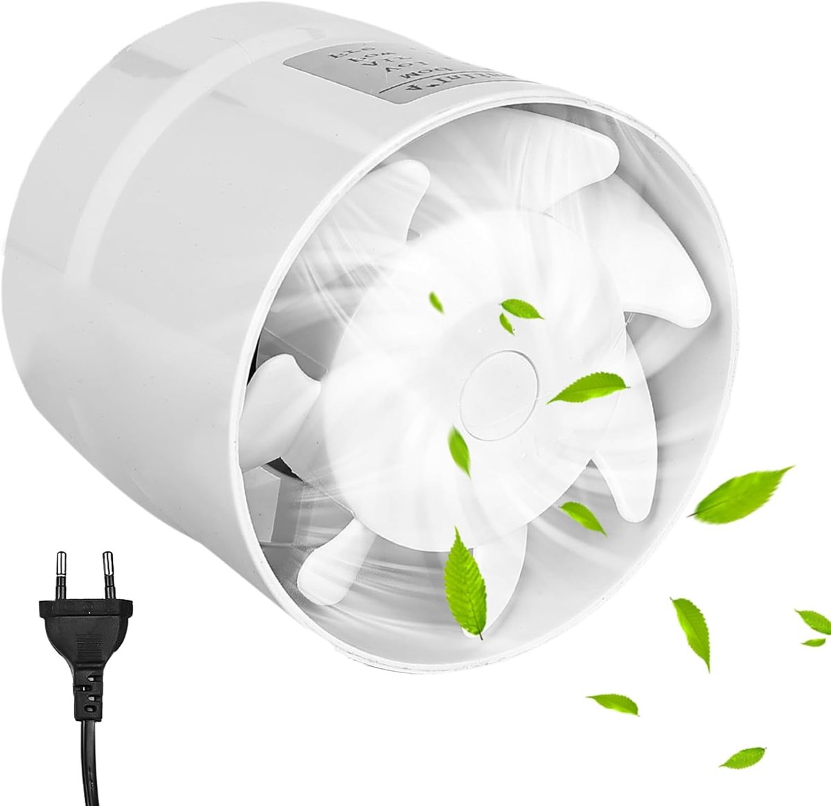 SnelShoppen - Duct Tube Fan 100 mm, Afzuiger voor Badkamer, Ventilator met Schakelaar, Robuuste Duct Fan van Hoogwaardige Kunststof en Koper, Ideaal v