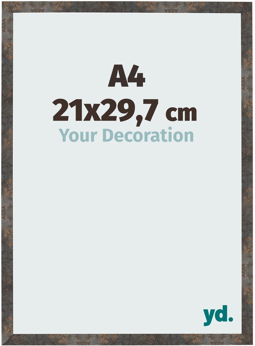 yd. Your Decoration - Fotolijst A4 21x 29,7 cm - MDF - Geoxideerd Metaal - Bologna