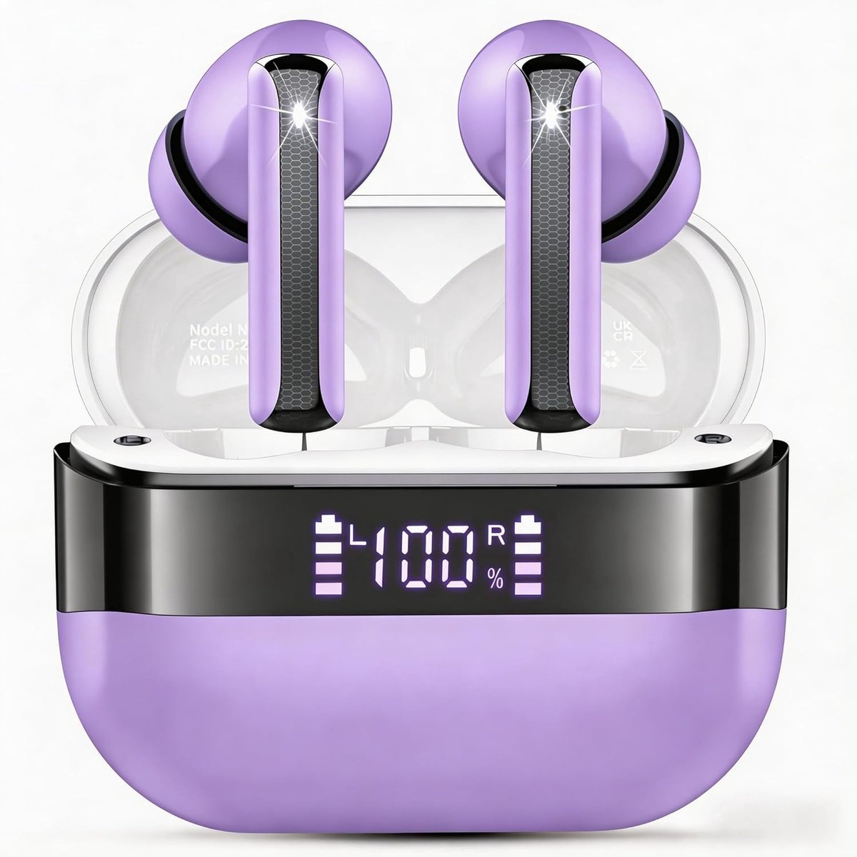SnelShoppen - Bluetooth 5.4 Draadloze In-Ear Hoofdtelefoon met ENC Noise Cancelling Microfoon, 48U Draadloze Batterijduur, Diepe Bass, IP7 Waterdicht,