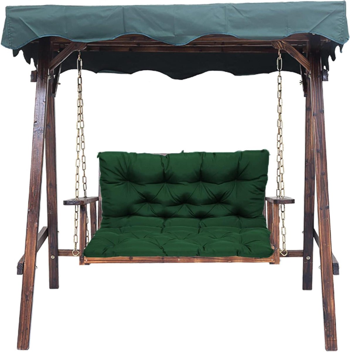 Tuinmeubelkussen - Bankkussen - Buiten Zitten - Waterbestendig Polyester - 120 x 100 cm - Donkergroen