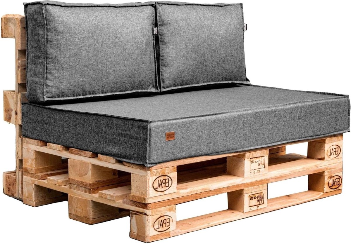 Tuinkussen set - Palletkussens - Terras Meubelen - Waterdichte stof - 120x65x10 cm - Licht gemêleerd