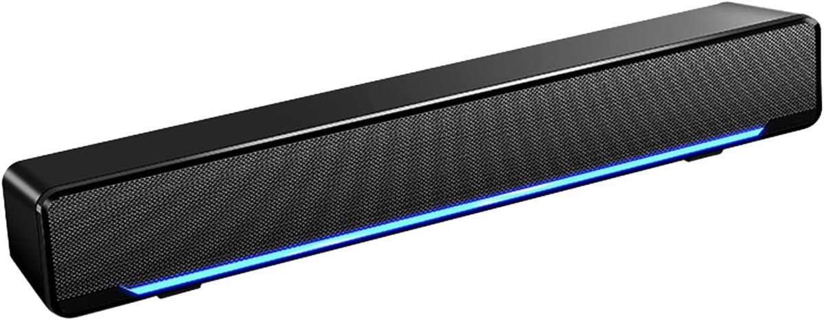 SnelShoppen - USB Soundbar - Bedrade Stereo Geluidsbox met Bass Surround voor Desktop, Laptop, TV, Smartphone, Tablet - 3.5mm Ingang - Ideaal voor Muz