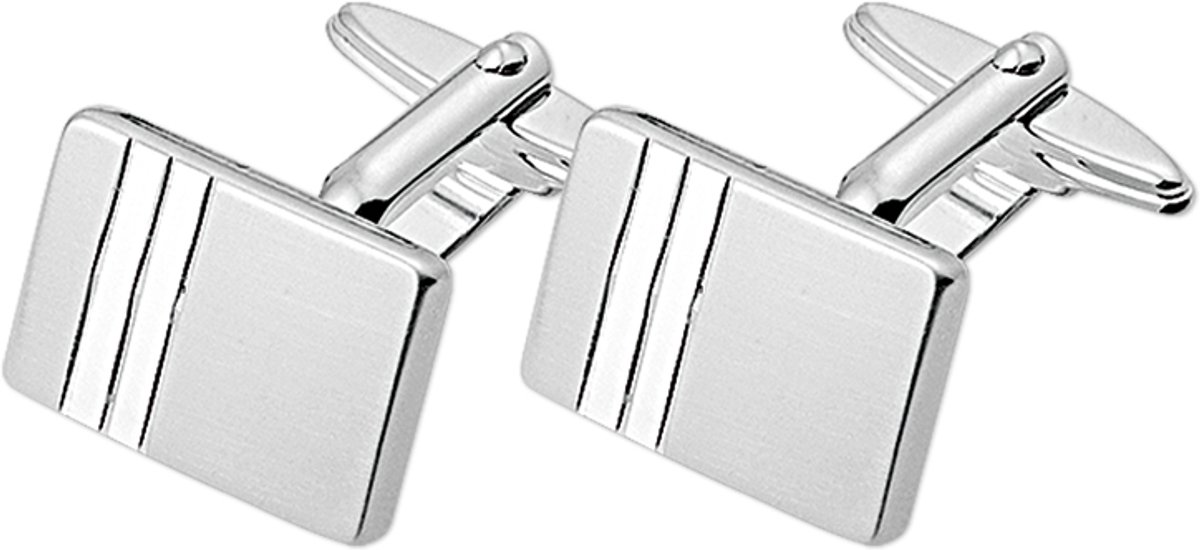 Vigor manchetknopen poli/mat - Zilver