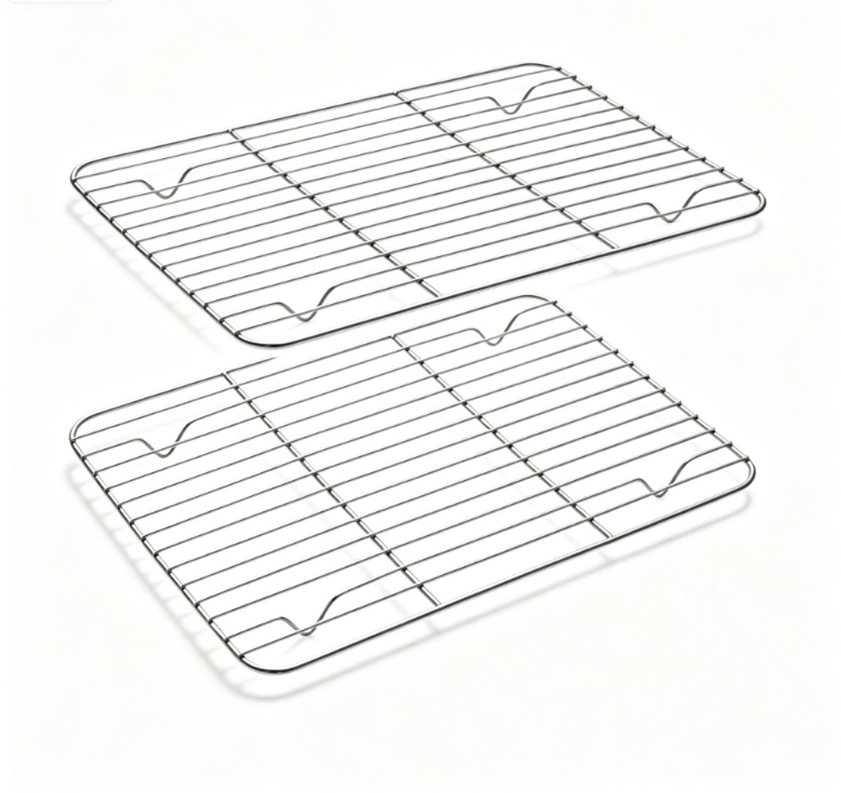 Tweedelige roestvrijstalen bakvormenset - met rooster (17.5x11.5x 1.5 cm) - gezond, niet-giftig, gemakkelijk schoon te maken, vaatwasmachinebestendig.