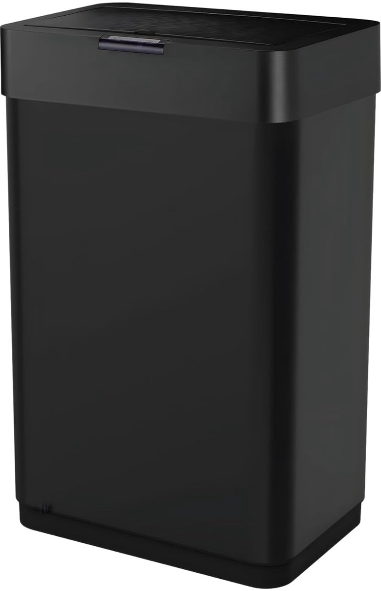 SnelShoppen - Sensor Prullenbak 60 Liter - 2x 30 Liter Vuilnisbak - RVS Afvalbak met Soft Close Deksel - Matzwart voor Keuken en Afvalscheiding