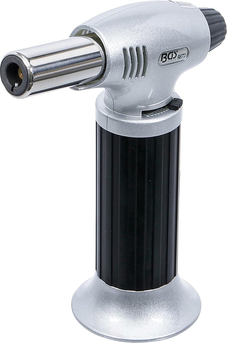 SnelShoppen - Mini Gasbrander BGS 9872 - Hoge Vlamtemperatuur - Perfect voor Solderen, Flamberen, Ontvlammen - Keuken en Werkplaats - Piëzo-Ontsteking