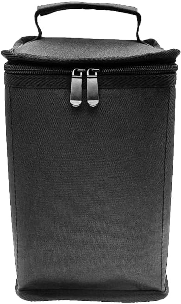 VHV - Opbergtas - Gasfles opbergtas - Beschermhoes voor butaan gaspatroon - Met handvat - Draagbare gasfleshoes - Voor kamperen, buiten koken en barbecue -24*16*16cm - Zwart