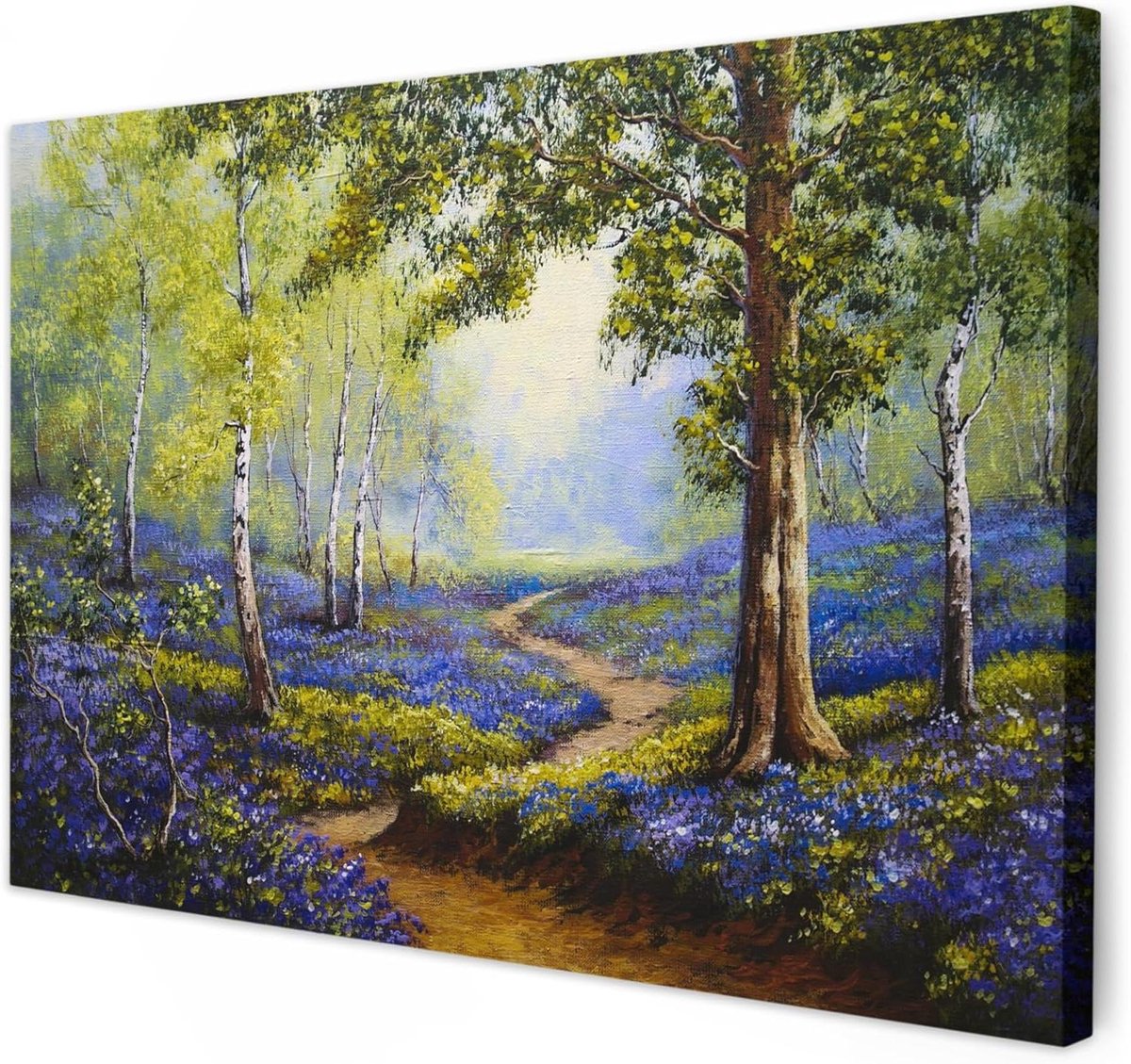 Canvas Schilderij - Wanddecoratie Muur Art - Kamer Aankleden - Houten Frame - 120x80 cm - Natuur Bos