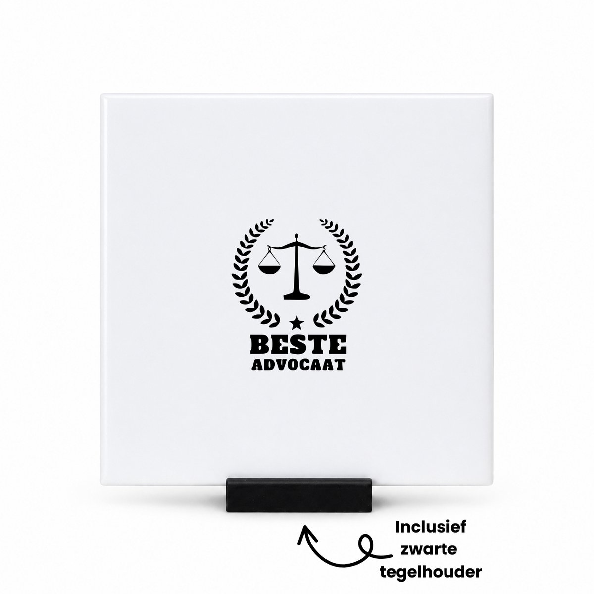 Hacebo Architect tegeltje met tegelhouder - Architect - Architecten - tegeltjes met tekst - Architect - cadeau - verjaardag - spreuktegels - 10.8x10.8 CM Wit