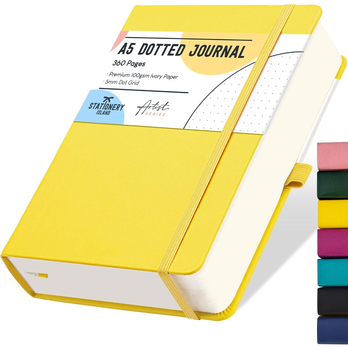 SnelShoppen - Bullet Dotted Journal A5 - Dotted Notebook met 360 Pagina's, 100 gsm Dikker Papier, Hardcover met Penhouder, Binnenzak en 2 Boekenlegger