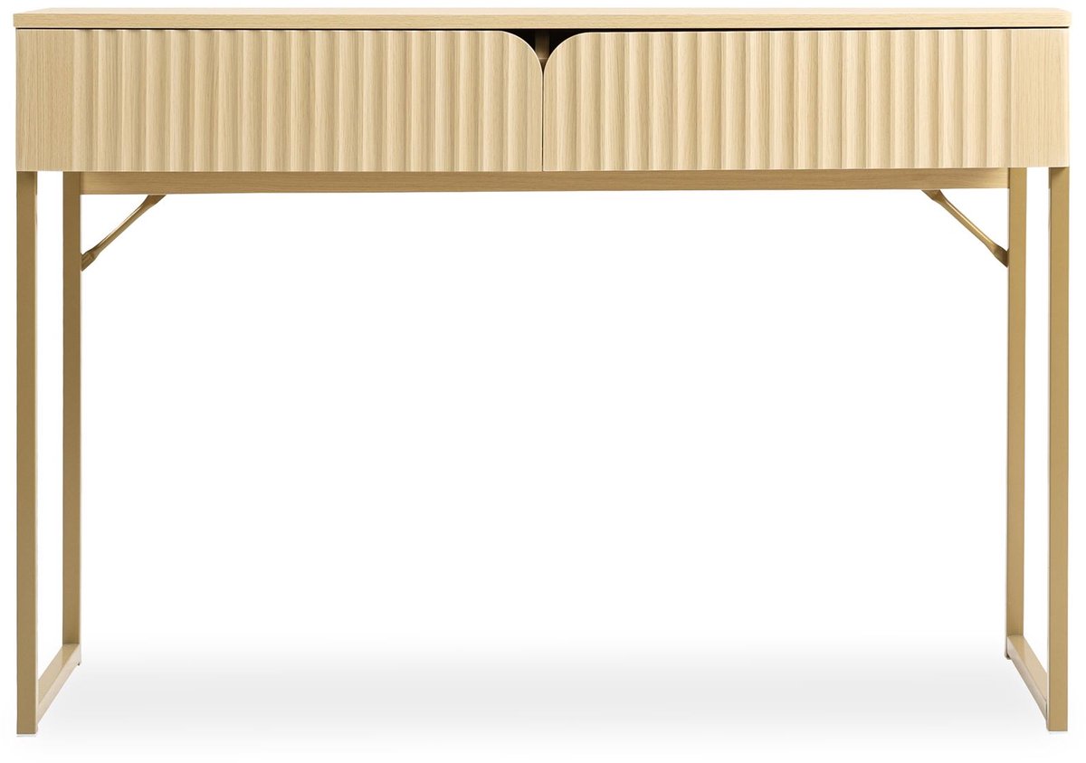 FRIBO-consoletafel met twee lades – eiken/goud