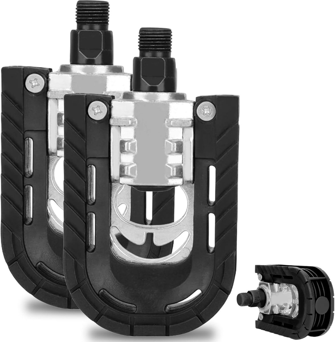 SnelShoppen - Vouwpedalen Fietsen - Aluminium Anti Slip Pedalen met Reflectoren voor MTB, Pedelec, Vouwfiets en Racefiets - Duurzaam en Veilig