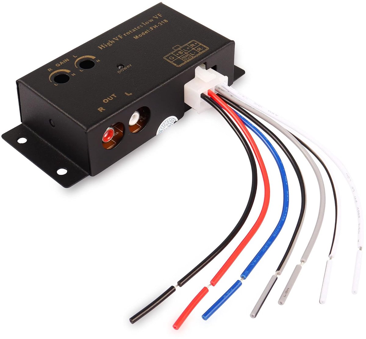SnelShoppen - Car Audio High to Low Converter Adapter - RCA Stereo Output voor Subwoofer en Versterker - 1Pcs - Ideaal voor Auto Audio Installatie
