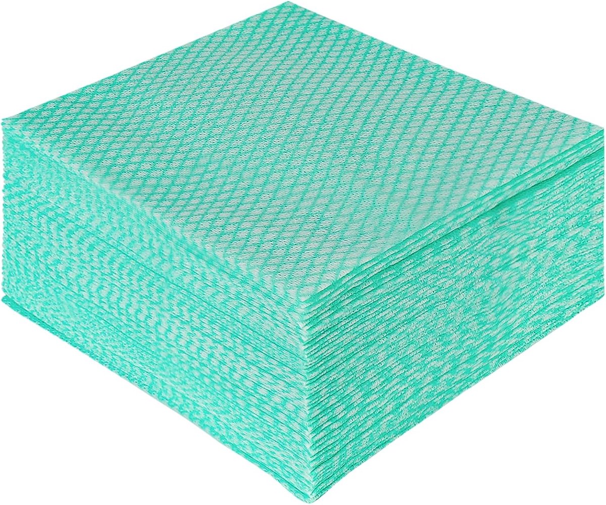 SnelShoppen - Disposable Keuken Doekjes - Herbruikbare Schoonmaakdoeken - 50 Stuks Groene Handdoeken - Sterke en Duurzame Reinigingsdoeken voor Keuken