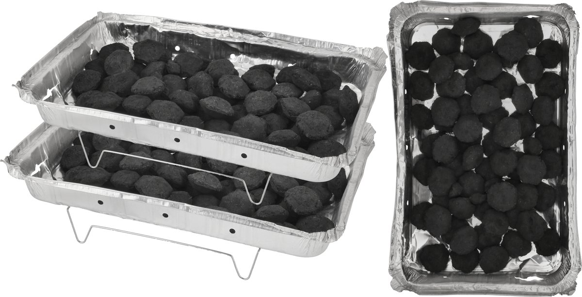Wegwerp Barbecue met Houtskool – 2 Stuks – Grote Wegwerp BBQ 48 x 30,2 cm – BBQ Houtskool 1,45 kg per Stuk – Instant Tafel BBQ voor 4-6 Personen – Camping, Picknick of Tuin – Inclusief Rooster – Barbecue Accessoires – BBQ Kopen