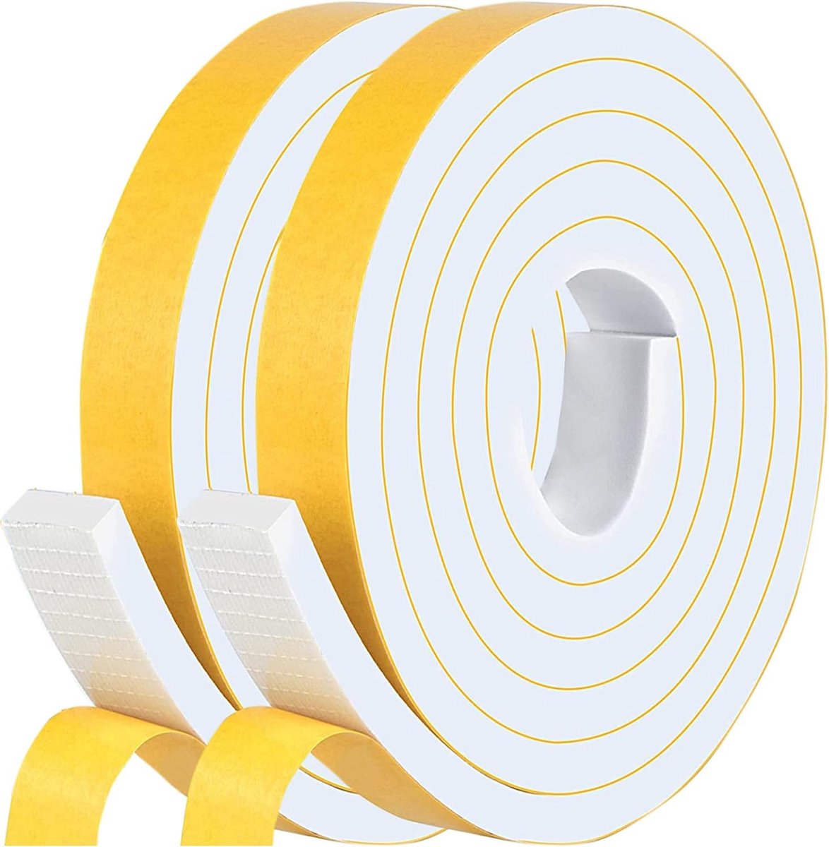 SnelShoppen - Sealing Tape 20mm x 3mm - Zelfklevende Dichtband voor Deuren en Ramen - Geluidsisolatie, Waterdicht, Stofdicht, Wit - 10m Foam Rubber Se