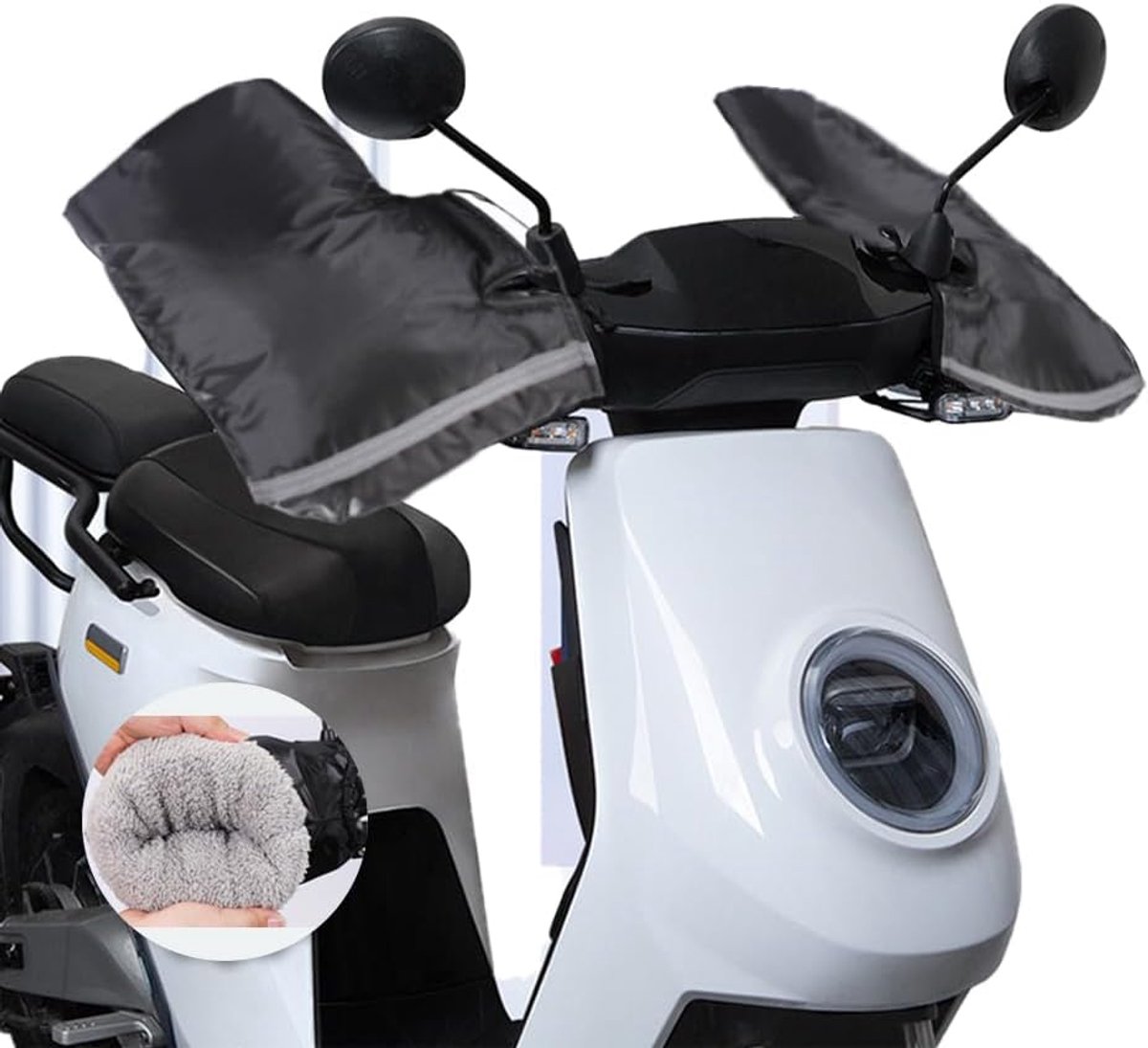 SnelShoppen - Handlebar Gloves Warm Winter Gloves voor Motorrijders - Universele Cuff Handwarmers - Reflecterende en Waterproof Dikke Plush Stuurhands