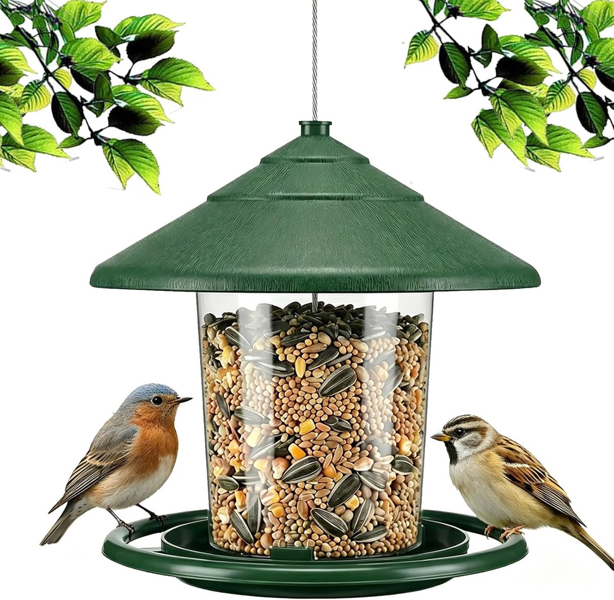 SnelShoppen - Hangend Vogelvoederhuisje - Weerbestendig Kunststof Voederhuis voor Balkon en Tuin - Anti-Diefstal Draaisluiting - Perfect voor Tuinlief
