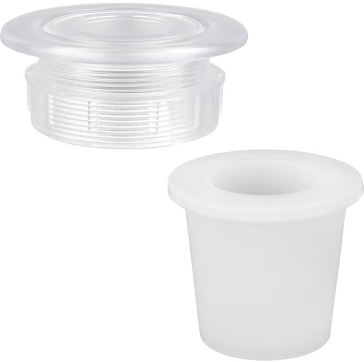 2 Parasolringpluggensets voor terrastafels, inzetstukken voor buiten, tuin, zwembad, camping (doorzichtig)