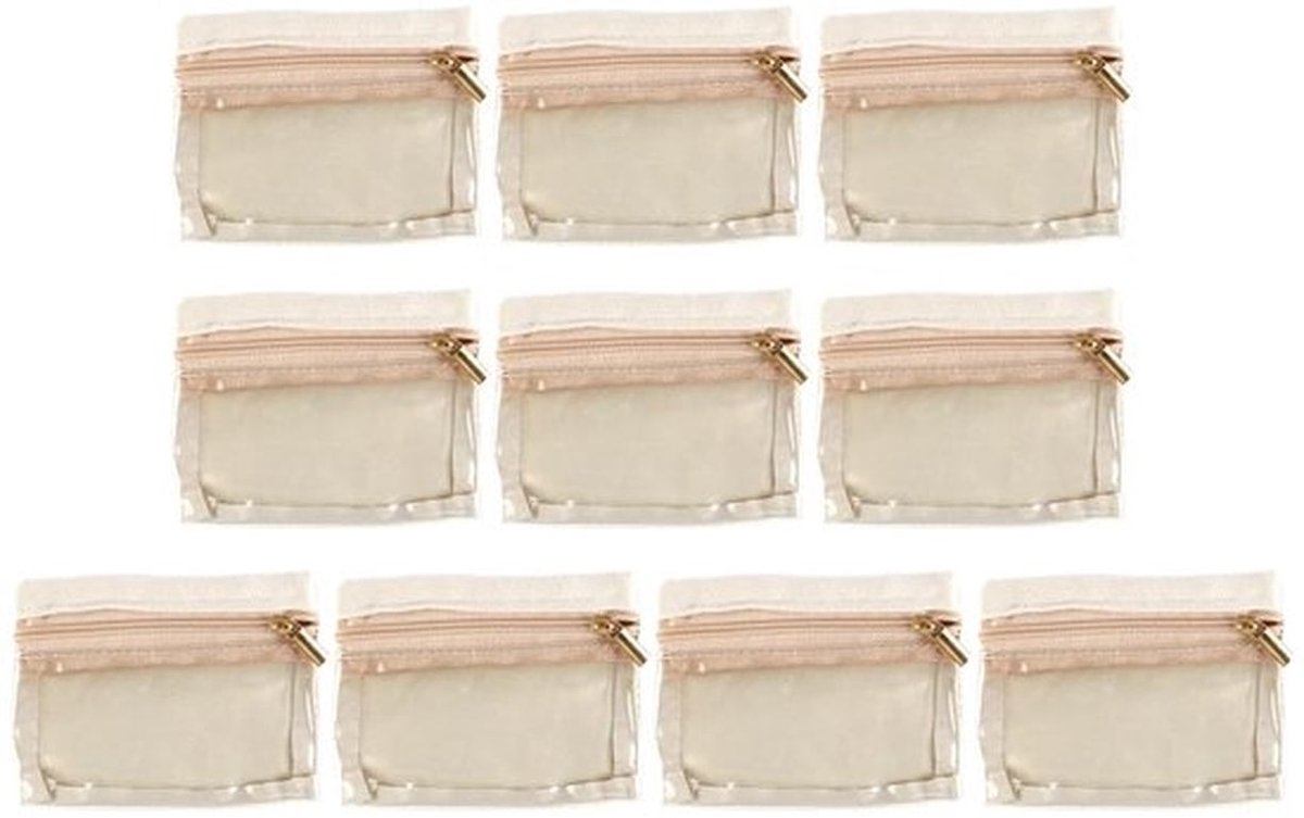 10 stuks reissieraden opbergzakken met rits Draagbare sieradenzakken Geschikt voor ringen oorbellen kettingen armbanden