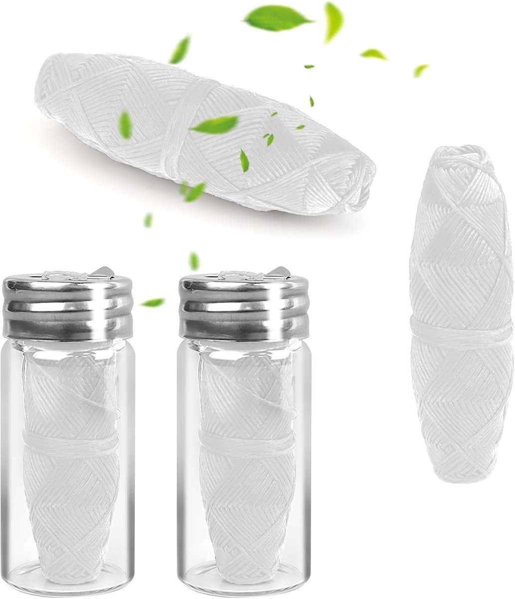 SnelShoppen - Blanc Tandzijde 3 x 30 m - Natuurlijke Herbruikbare Flosdraad in Glazen Fles - Interdentale Reiniger - Milieuvriendelijk en Duurzaam - 2